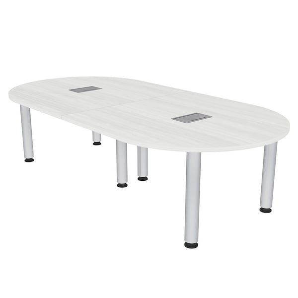 45 in W, 96 in L, 29 in H, Engineered Wood Top, White